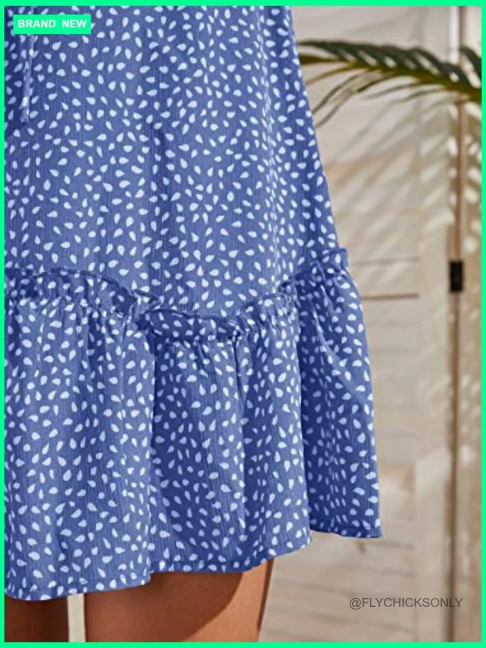 Smocked Ruffle Floral Tie Front Boho Mini Dress